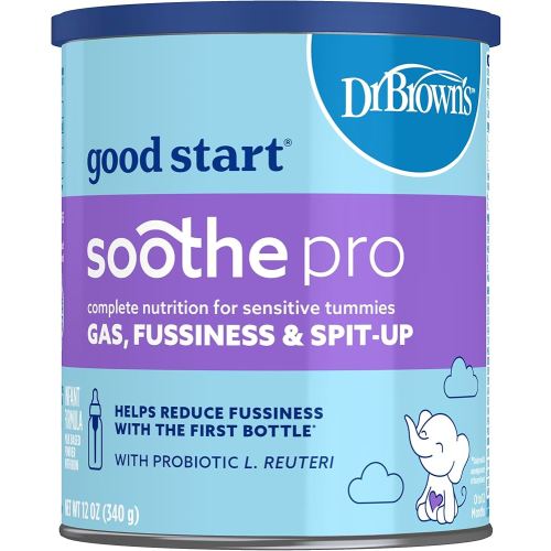 Good Start | Dr. Brown's Soothe Pro, Baby Formula Powder, for Sensitive Tummies, Gas, Fussiness and Spit-Up, Infant Formula with Probiotics, DHA, Non-GMO, 12 Ounces