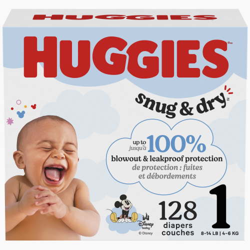 Huggies Snug & Dry Baby Diapers, Giga Size 1-7, 128-54 Count, Size 1-7 | Count 54-128 - Walmart.ca
