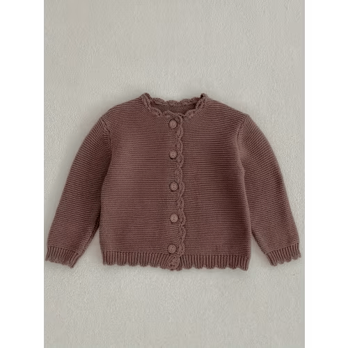 handmade beige baby cardigan hem button front soft - Temu