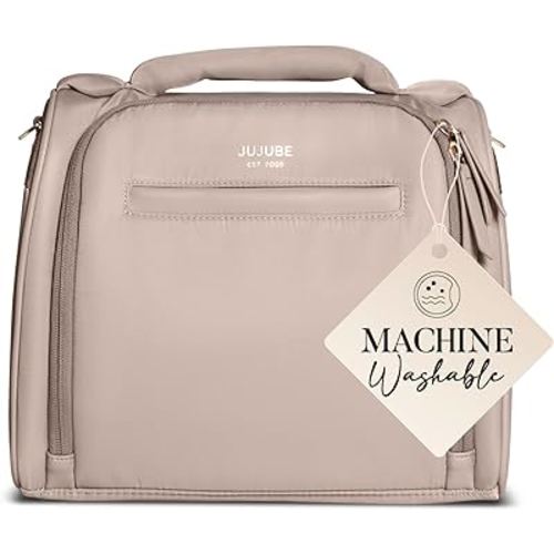 JuJuBe New Insulated Bottle Bag, Breastmilk Storage Bag for Baby Bottles, Insulated Waterproof Lunch Bag or Cooler Bag for Nursing, Milk, Food, Baby Formula, Snacks, Daycare, Taupe, Mother's Day Gift