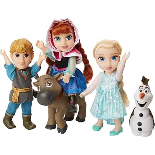 Disney Frozen Deluxe Petite Doll Gift Set - Includes Anna, Elsa, Kristoff, Sven and Olaf! Dolls are Approximately 6 inches Tall - Perfect for Any Frozen Fan!