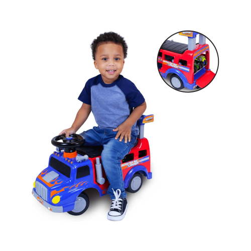 Adventure Force Monster Rig Carrier Transportation Ride on for Kids 1-3 Years Old, Supports 44lbs