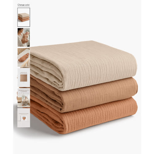100% Cotton Muslin Swaddle Blankets Pack of 3 - Comfy Cubs