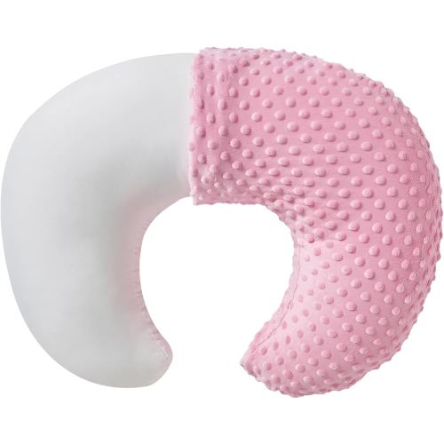 Nursing Pillow and Positioner with Cover for Breastfeeding and Bottle Feeding, Propping Baby, Tummy Time, Baby Sitting Support, Awake-Time Support (Candy Pink, 22" x 17.7" x 5.9")