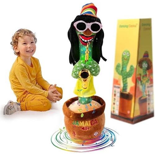MIAODAM Dancing Talking Cactus Toy for Baby Toddler, Colorful Glowing Repeating What You Say, Singing Talking Mimicking Toy for Baby Dancing Cactus,Toys Gift for Kids Baby 1 Year Old