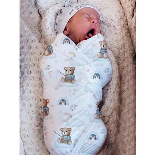 SHEIN Newborn Baby Boy Photography Cartoon Graphic Blanket & Hat Prop | SHEIN USA