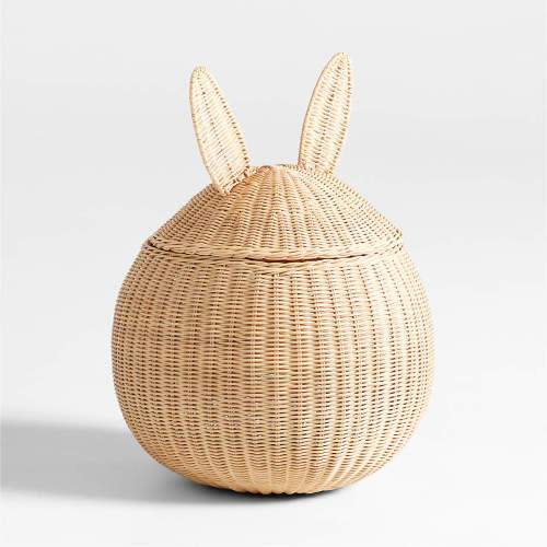 Large Wicker Bunny Floor Storage Basket