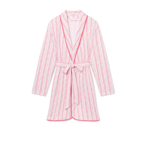 LAKE | Women | Pima Cotton Pajamas | Winterberry Jasmine Vine Pima Short Robe- SIZE LARGE