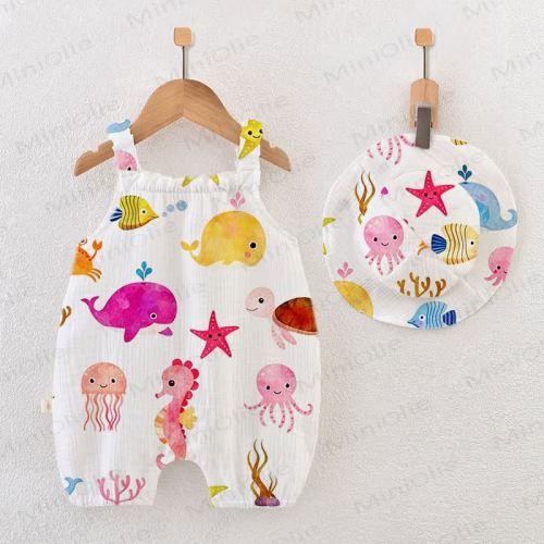 Baby Marine Animals Romper with Hat