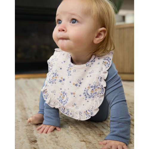 Lullaby Sky Ruffle Bib | Little Sleepies