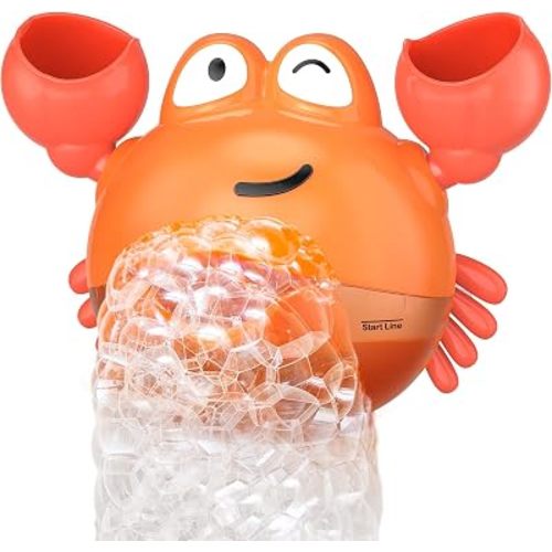 Bath Toy, Crab Bath Bubble Maker, Automatic Bubbles Machine Blower for Bathtub, Battery Operated