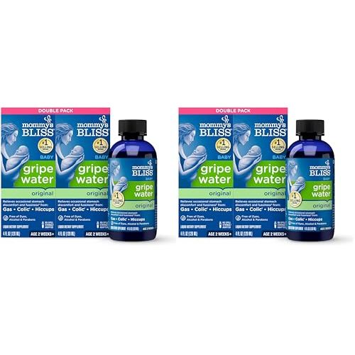 Mommy's Bliss Original Gripe Water, Gas and Colic Relief, Gentle and Safe, Made for Infants, 2 Weeks+, 4 Fl Oz (Pack of 4)