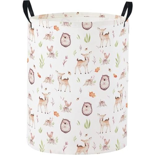 Baby Laundry Basket Baby Nursery Hamper Kids Laundry Basket Toy Storage Bin for Boys Room Decor Gift Baskets for Bedroom Bathroom(Fall Animal)