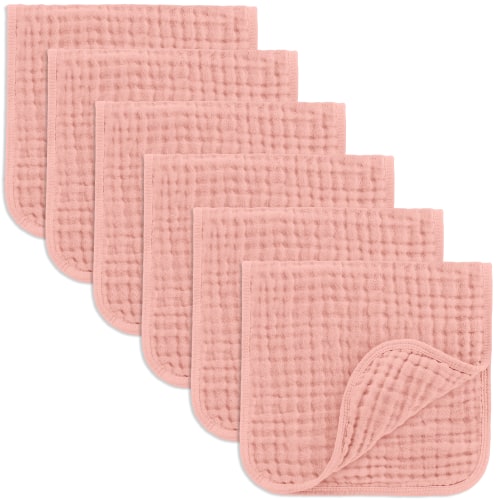 Muslin Burp Cloths in Bold Blush – Comfy Cubs