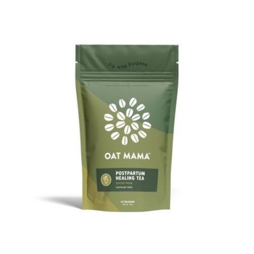 Oat Mama Postpartum Healing Blend Spiced Pear Bagged Teas - 28 Servings: Decaffeinated Herbal Tea, 12-Pack