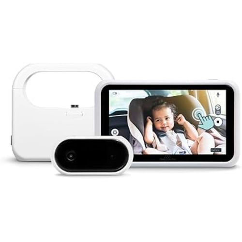 Tiny Traveler Baby Monitor - Tiny Wireless Basic Kit (TT002PBW) with Power Bank - Wireless Baby Car Monitor Camera, 8 Hours Power Bank, Night Vision, Video Record & Share, 5" Touchscreen LCD - White