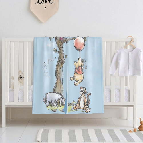 Bear Winnie Pooh Soft Lightweight Baby Blankets Plush Fuzzy Cozy Blanket Microfiber Throw Blanket for Couch