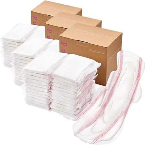 PurComfy 72 Count Premium Postpartum Pads with Wings, Large Maximum Absorbency Postpartum Maternity Pads Ultra Soft Heavy Flow Secure Leak Protection After Birth (Pack of 3)
