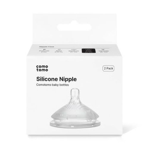 Comotomo Silicone Replacement Bottle Nipples Gen 2 - 2pk - Level 3 - Fast Flow
