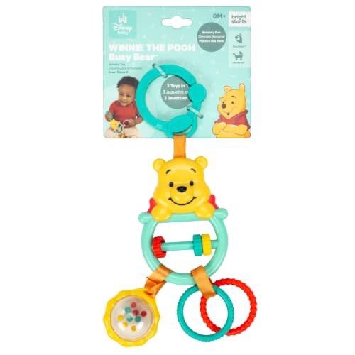 Bright Starts Disney Baby Winnie The Pooh Busy Bear Activity Toy, Unisex Stroller Toy, Newborns & Up