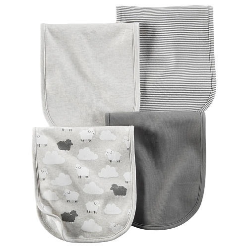 Carter's Neutral 4 Pack Assorted Pattern Burp Cloths