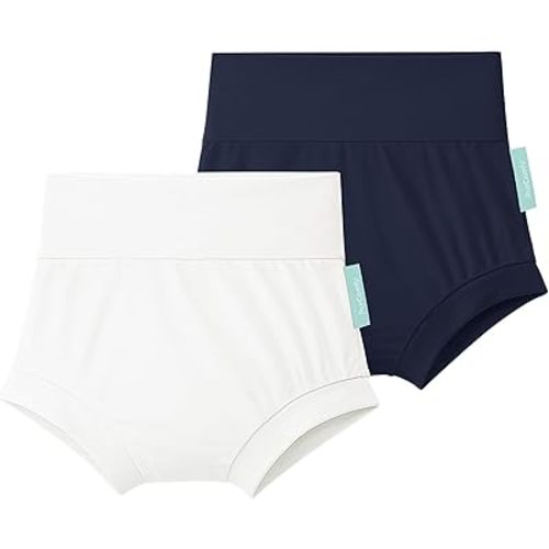 Baby Bloomers Bummies, Soft Bamboo Viscose High Waist Belly Shorts & Diaper Cover for Infant Toddler Girls Boys, 2-Pack