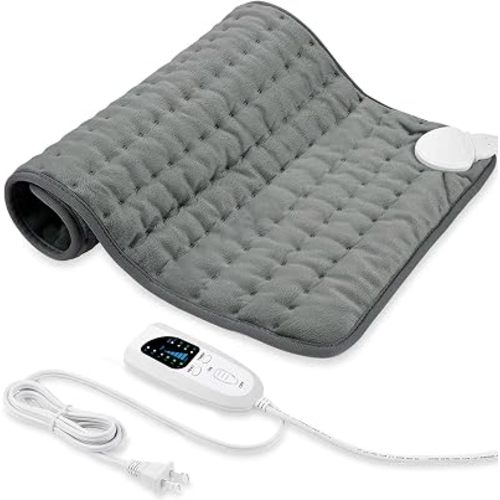 24"X20" Electric Heating pad with 6 Heat Settings, Auto Shut Off, Dry Electric Heating for Back Neck Knee Arms Legs Shoulder Heat Pads for Christmas Birthday Father's Day Mother's Day (Dark Gray)