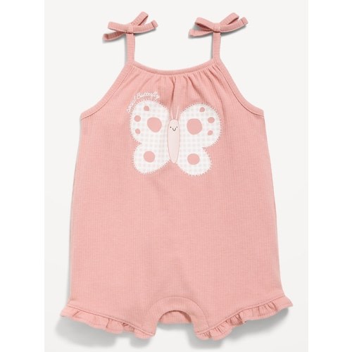 Tie-Strap Graphic One-Piece Romper for Baby