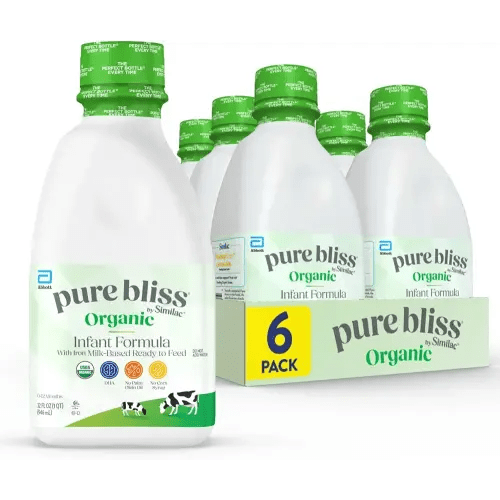 Similac Organic Infant Formula, Easy to Digest, USDA-Certified Organic, Ready to Feed, 32-fl-oz Bottle. Pack of 6