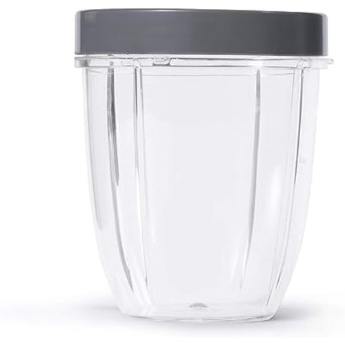 NutriBullet 18 Ounce Short Cup with Standard Lip Ring, Clear/Gray (NBM-U0269)