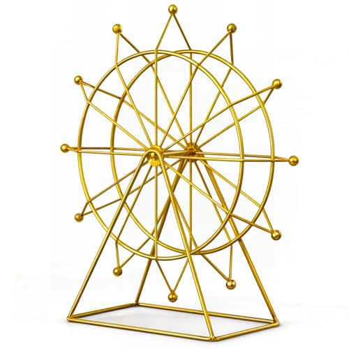 ARTACCEN Ferris Wheel Bookshelf Decor – Gold Decor Modern Gift - Shelf Decor Accents Ornament - House Decorations Living Room - Fireplace Decor or Desk Decor - Entryway Decor. (Art Deco)