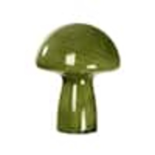 Pia Ricco 9 in. Green Mushroom Bedside Table Lamp Translucent With Vintage Style Striped 1Jay-2109GR