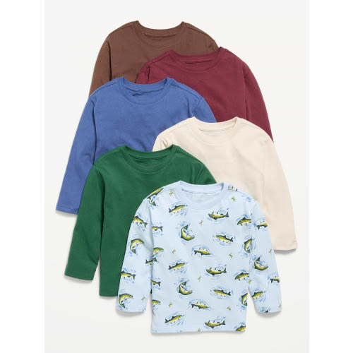 Long-Sleeve T-Shirt 6-Pack for Toddler Boys