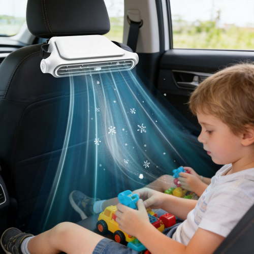 Car Seat Back Fan, 2026 Upgraded Mini Portable USB Backseat Cooling Fan, Adjustable Powerful Carseat Fans,Back Seat Cooling for Vehicle