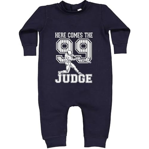 Here Comes The Judge 99 NY Baseball Infant Fleece Rompers, Warm, Adorable