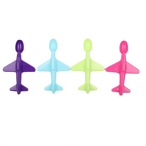Small Airplane Shape Children's Spoon, 4 Pcs Airplane Spoon Set, Environmental Protection PP Material Spoon Fashion Eco Friendly Kitchen Tableware
