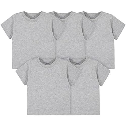 Gerber Baby Toddler 5-Pack Solid Short Sleeve T-Shirts Jersey 160 GSM