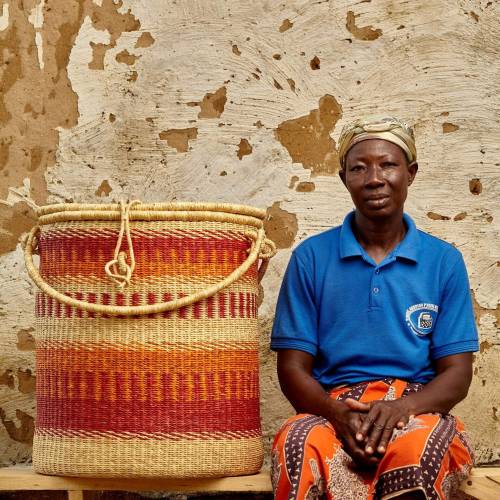 Handwoven African Basket with Lid