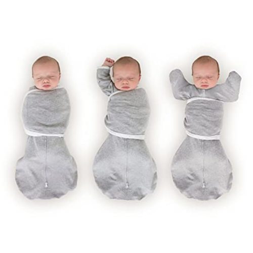 SwaddleDesigns 6-Way Omni Swaddle Sack, Arms Up Swaddle for Newborn, More Options to Calm Startle Reflex, Improves Sleep, Small, 0-3 month, 6-14 lbs, Heathered Gray