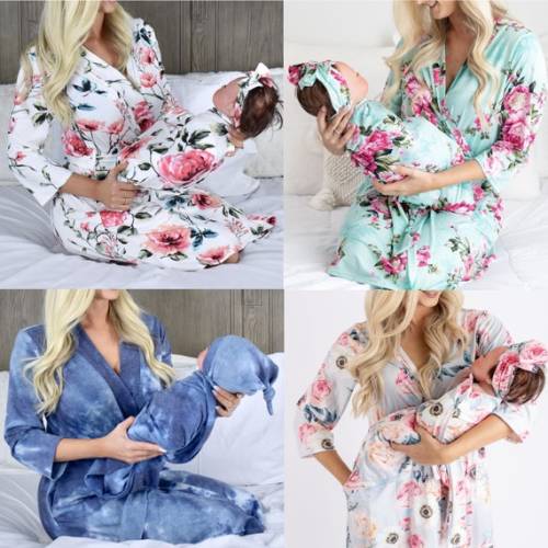 Labor and Delivery Gown Matching Baby Set Labor and Delivery