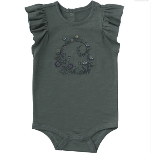 Girls' Short Ruffle Sleeve Floral "C" Bodysuit (Baby) | Spring Layering | Carhartt