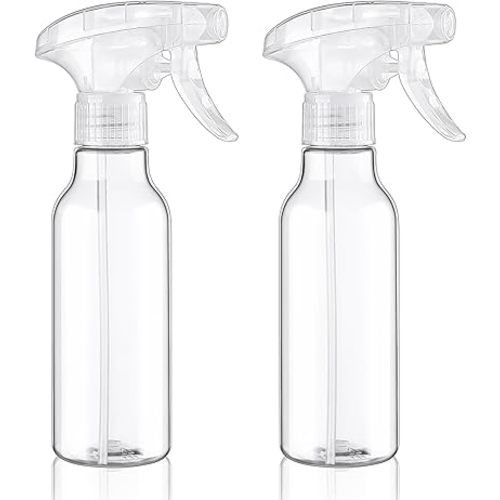 Cosywell Plastic Spray Bottles 8.8oz/260ml 2 Pack Empty Spray Bottle for Cleaning Mist/Stream Heavy Duty Water Spraying Bottle for Cooking Solutions Essential Oils Hair Care(Clear)