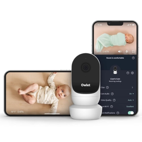Owlet Cam Smart Video Baby Monitor with Video Camera and Audio - Secure WiFi, 1080p Night Vision, Customize Cry, Sound and Motion Alerts, 2-Way Audio, Mounting kit