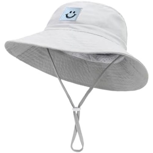 Baby Sun Hat Smiling Face UPF 50+ Beach Toddler Bucket Hat for Baby Boys and Girls, Toddler Kids Wide Brim Sun Hats Cap