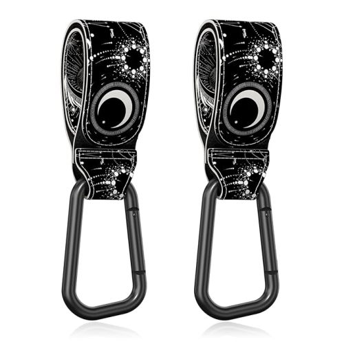 Baby Stroller Hooks for Hanging Bags, Universal Stroller Clips Accessories, Mommy Hook for Diaper Bag, Shopping Cart, Purse, Backpack - 2 Pack, Starry Sky