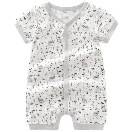 BINIDUCKLING Baby Summer Romper 95% Viscose Made from Bamboo, 5% Spandex Buttery Soft Snap Up Jumpsuits Newborn - 24 Months