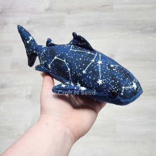 Glow-in-the-Dark Whale Shark Plush: Handmade Minky Stuffed Animal
