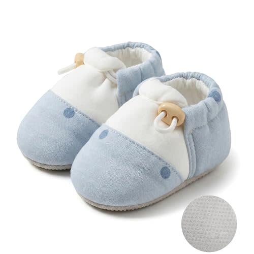 Baby Booties Toddler Cozy First Walking Boots Stay-on Soft Cozy Cotton Non-Slip Gripper Crib Shoes for Infants Boys Girls