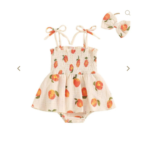 Peachy Keen Onesie Dress & Bow – The Ollie Bee