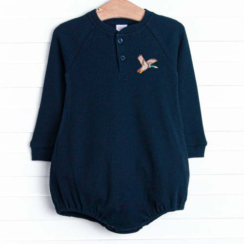 Flying Home Embroidered Waffle Knit Bubble, Blue – Stitchy Fish